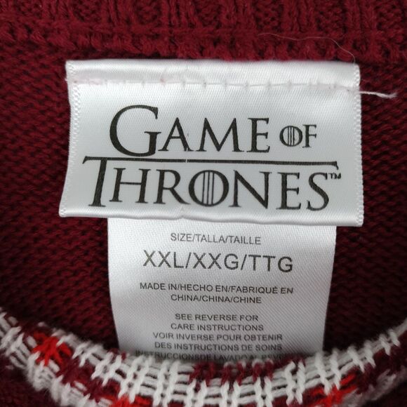 Game of Throne Sweater Men XXL Ugly Christmas Party Fair Isle I Drink Know Thing - Picture 6 of 12